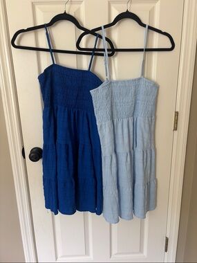 Girls' Smocked Spaghetti-Strap Dress - Blue